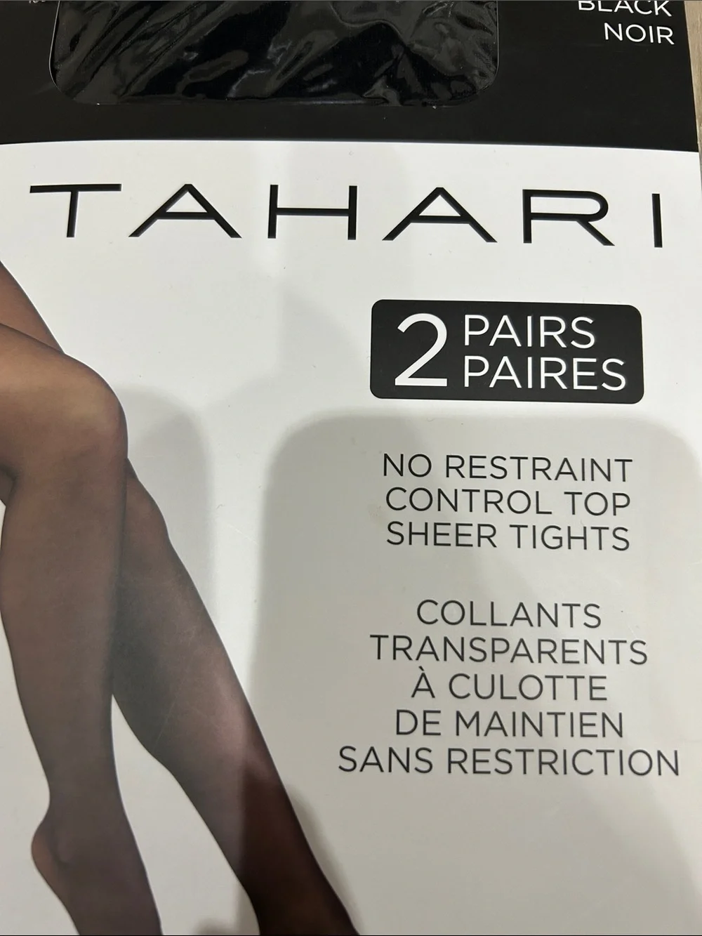 Tahari Black Sheer Control Top Tights  2 Pairs Formal office Career Business SP